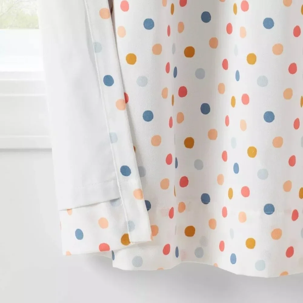 Pillowfort White & Colorful Dots Blackout & Lined Curtain Panel 42